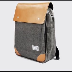 MOVING Venque Flatsquare Contemporary Quality Leather Travel Backpack Daypack